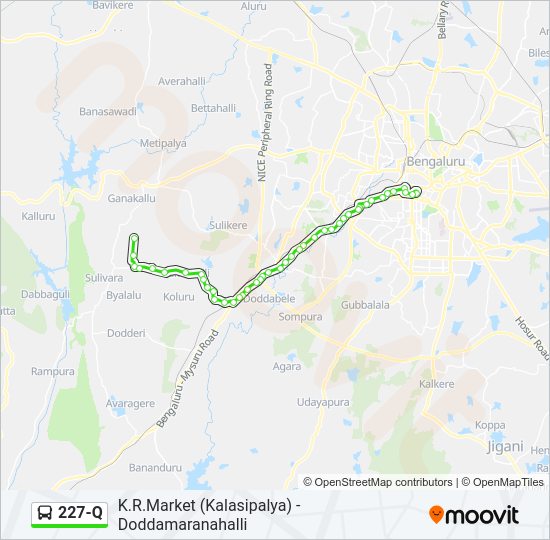 227-Q bus Line Map