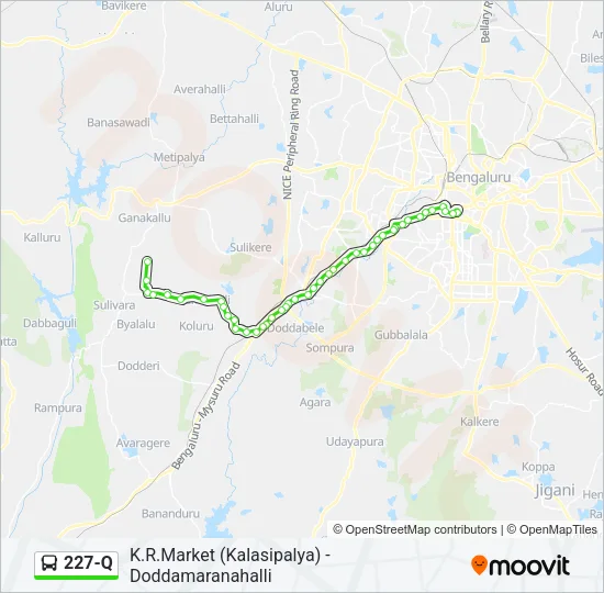 227-Q Bus Line Map