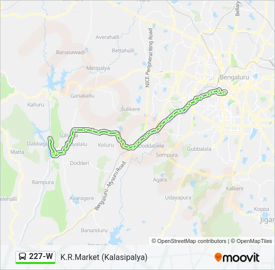 227-W Bus Line Map