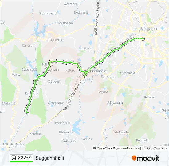227-Z Bus Line Map