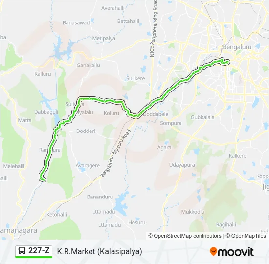 227-Z Bus Line Map