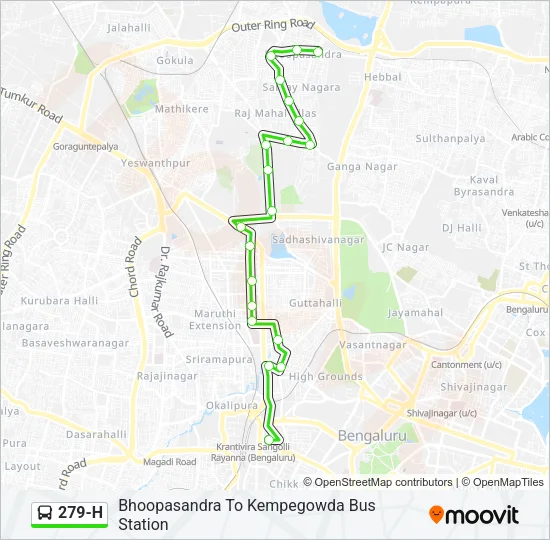 279-H Bus Line Map