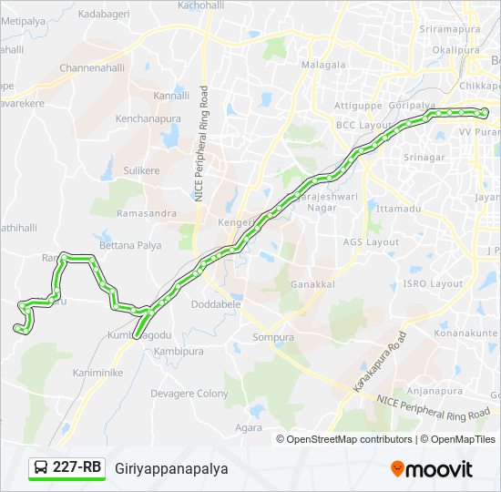 227-RB bus Line Map