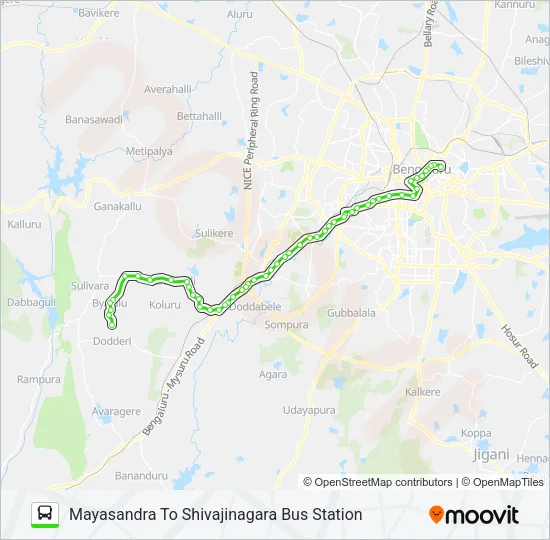227-A SBS-MYS Bus Line Map