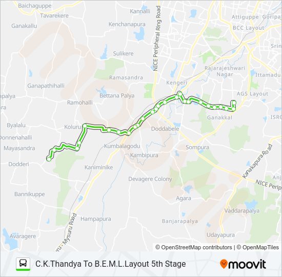 227-T BEML5-CKT Bus Line Map