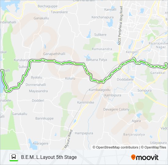 227-W BEML5-AVH Bus Line Map