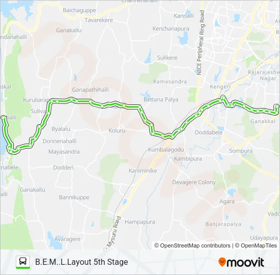 227-W BEML5-AVH Bus Line Map