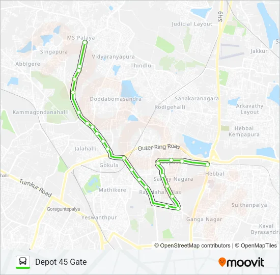 279-E HBL-MSP-D45G Bus Line Map