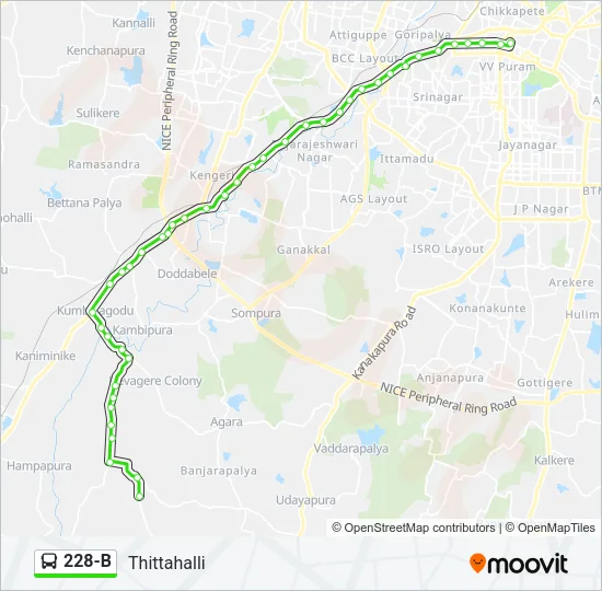 228-B Bus Line Map