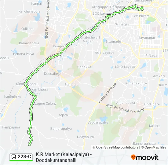 228-C Bus Line Map