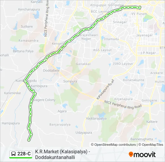 228-C Bus Line Map