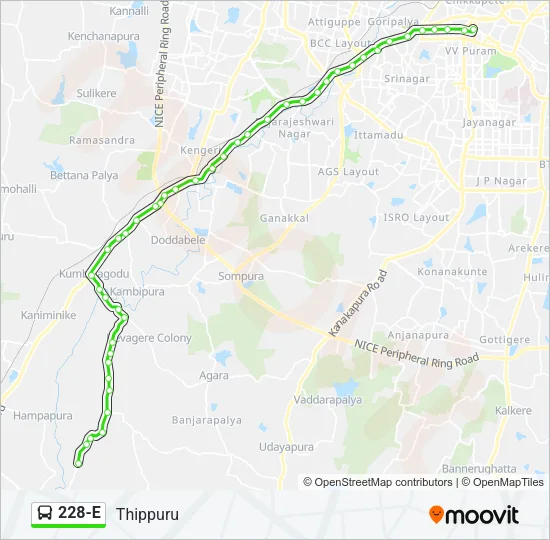 228-E Bus Line Map