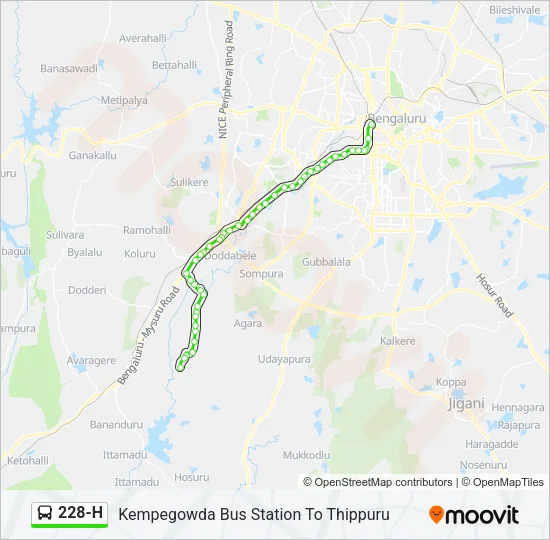 228-H Bus Line Map