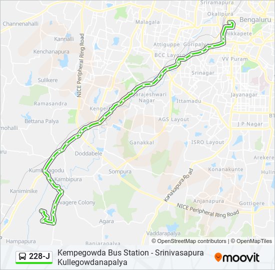 228-J bus Line Map