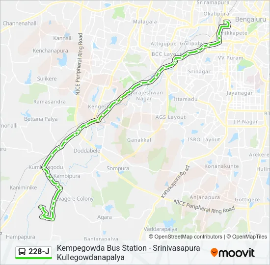 228-J Bus Line Map