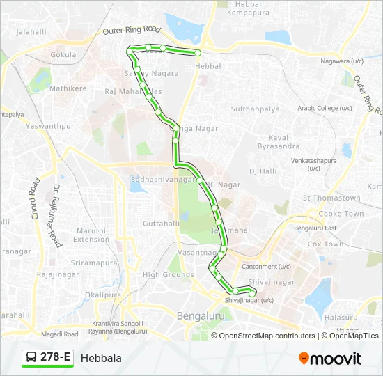 278-E Bus Line Map