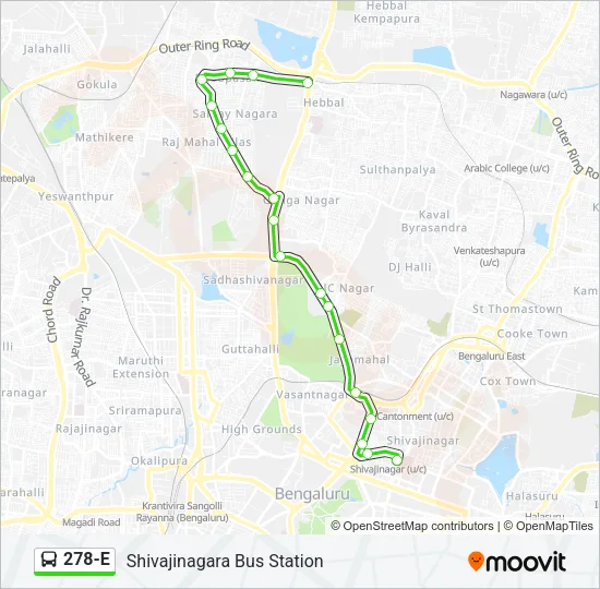 278-E Bus Line Map