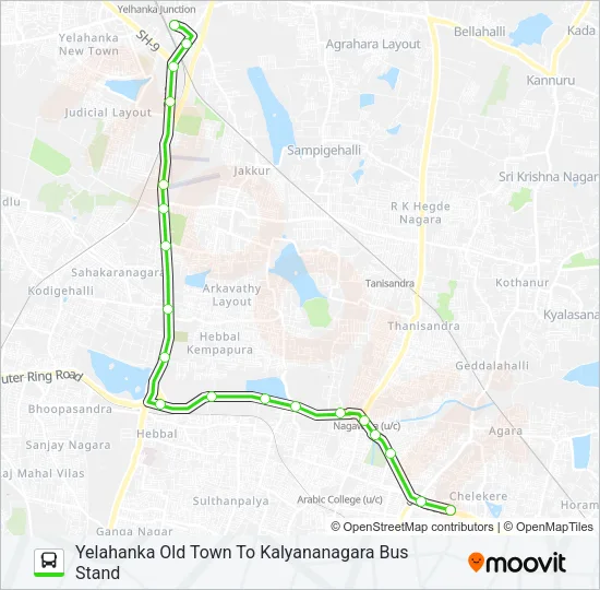 500-AA YHKOT-KLN Bus Line Map