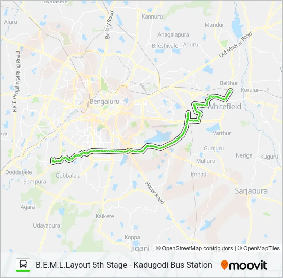 500-CA BEML5-KDG Bus Line Map