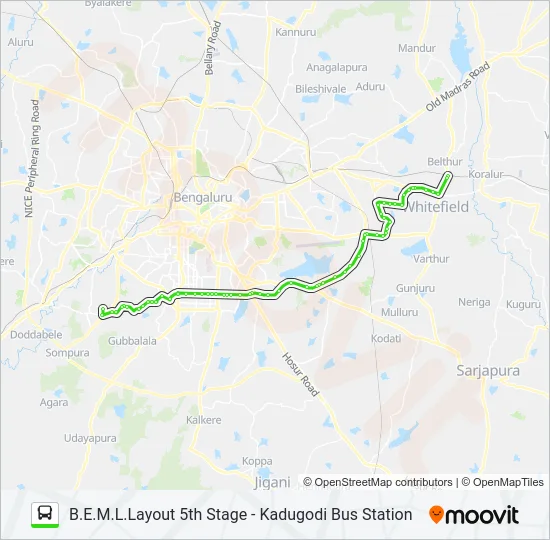 500-CA BEML5-KDG Bus Line Map