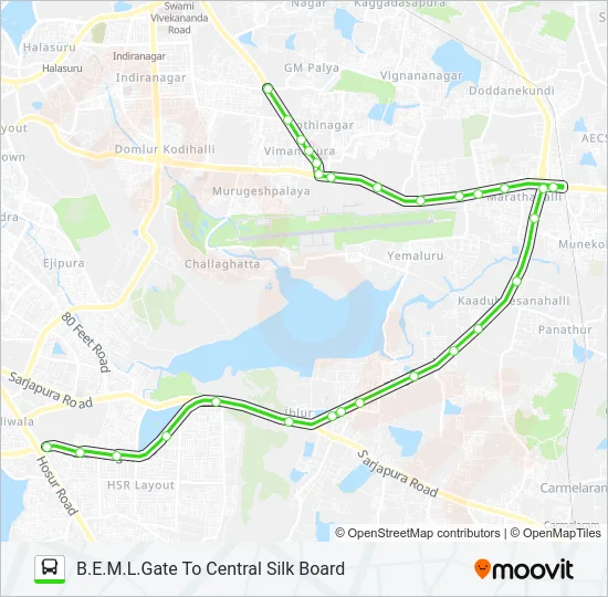 500 BEML-MRTB-CSB Bus Line Map