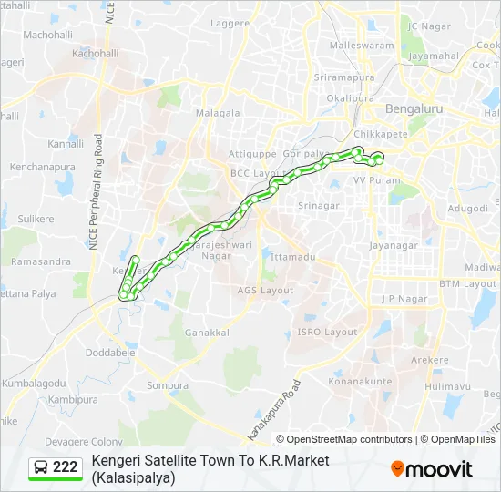 222 Bus Line Map