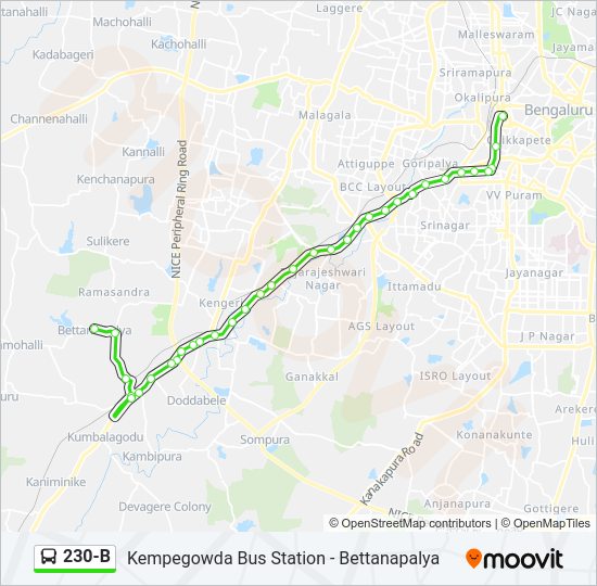 230-B bus Line Map