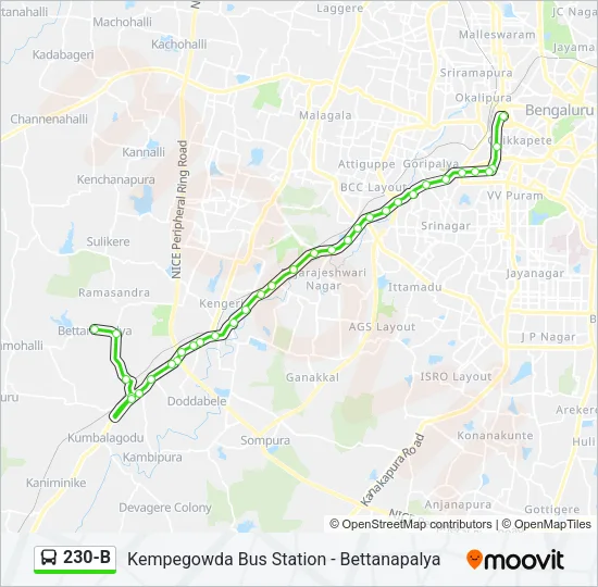 230-B Bus Line Map