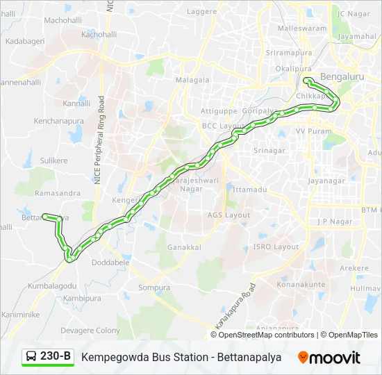 230-B Bus Line Map