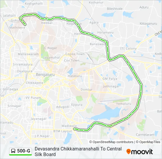 500-G Bus Line Map