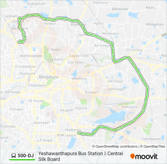 500-DJ Bus Line Map