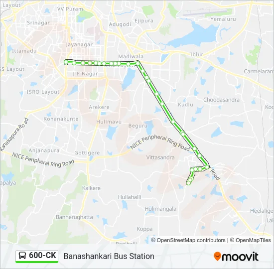600-CK Bus Line Map