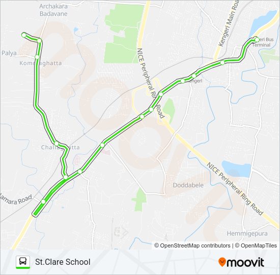 222 SCS-KGR Bus Line Map