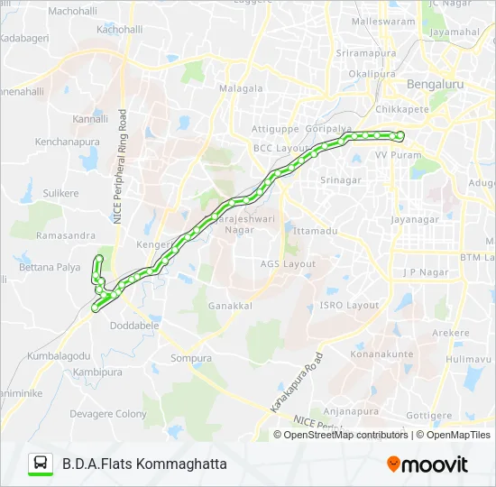 222 KMT-KBDA Bus Line Map