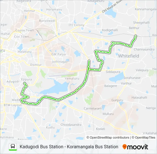 500-F KDG-KRM Bus Line Map