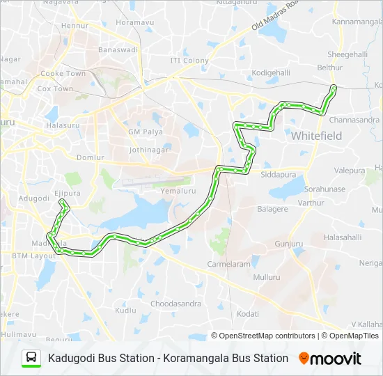 500-F KDG-KRM Bus Line Map
