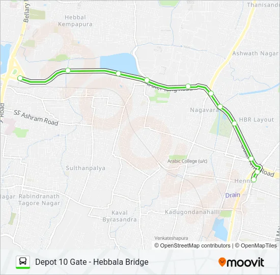 500-D D10G-HBLB Bus Line Map