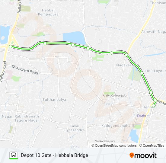 500-D D10G-HBLB Bus Line Map