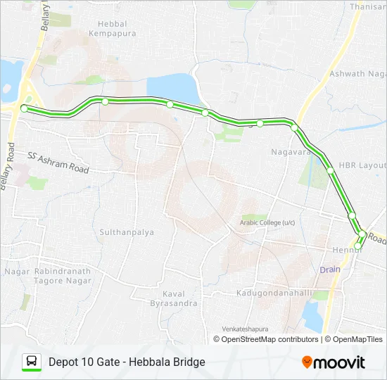 500-D D10G-HBLB Bus Line Map