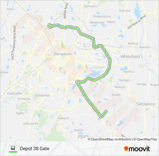 500-DC D38G-BELF Bus Line Map