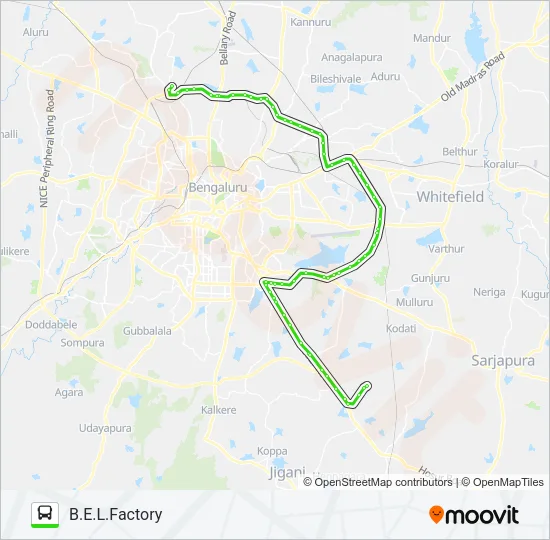 500-DC D38G-BELF Bus Line Map