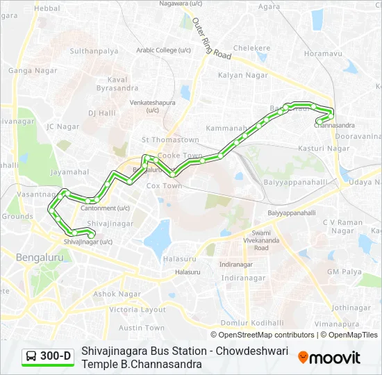 300-D Bus Line Map