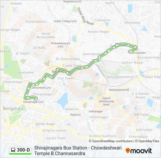 300-D Bus Line Map