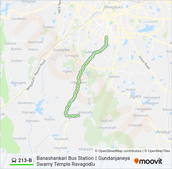 213-B Bus Line Map