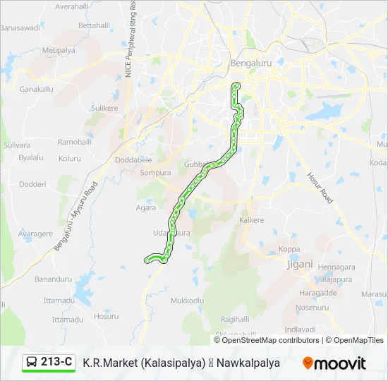 213-C Bus Line Map
