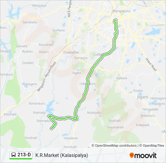 213-D Bus Line Map