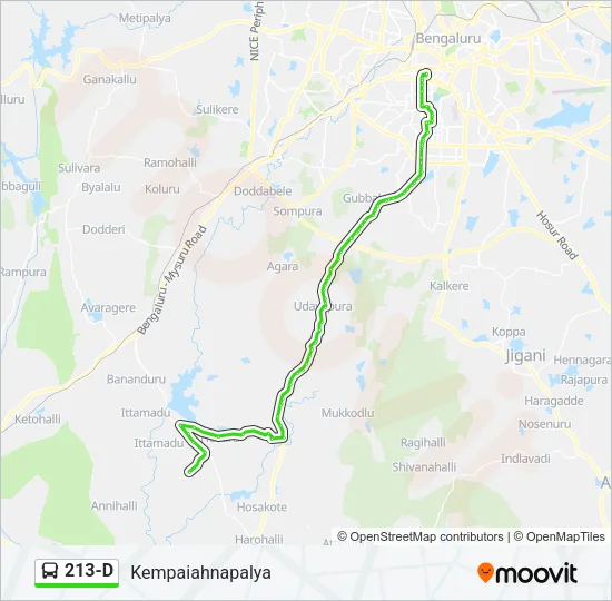 213-D Bus Line Map