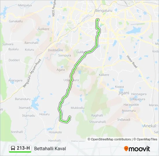 213-H Bus Line Map