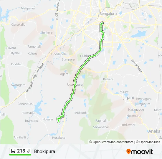 213-J Bus Line Map