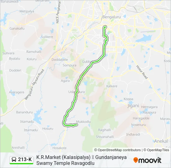 213-K Bus Line Map